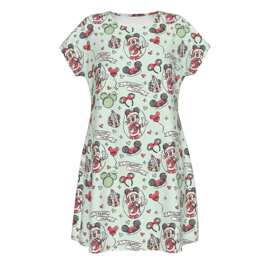 Mouse Pair Jolly Holiday - Women's T-Shirt Dress