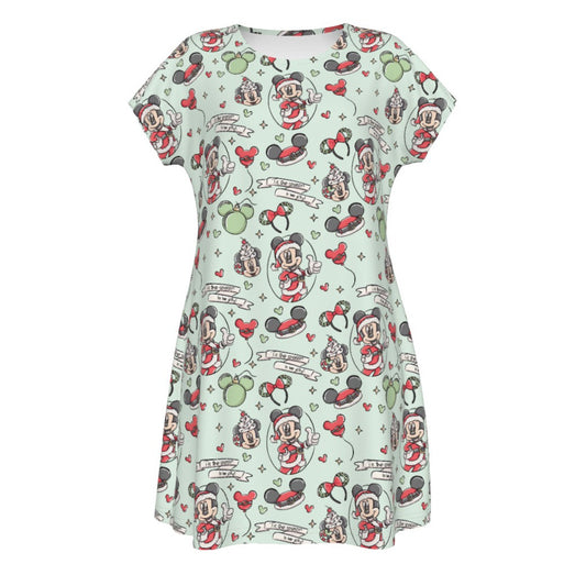 Mouse Pair Jolly Holiday - Women's T-Shirt Dress