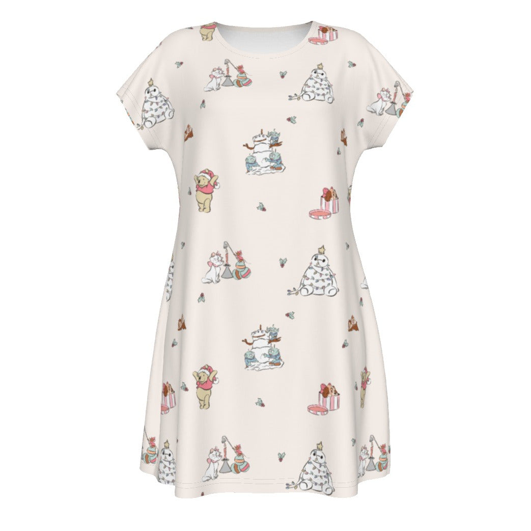Storybook Christmas Cameo Mix - Women's T-Shirt Dress