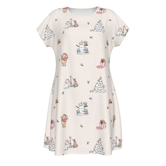 Storybook Christmas Cameo Mix - Women's T-Shirt Dress
