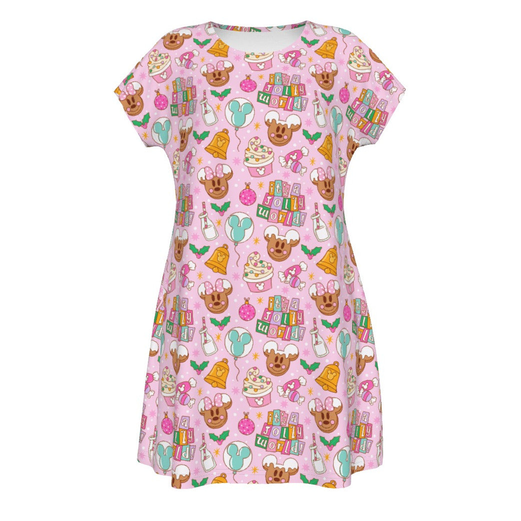 Tiny World Christmas Sugar Rush - Women's T-Shirt Dress