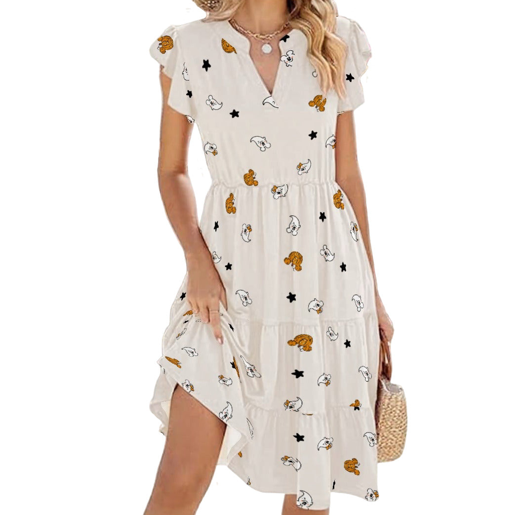 Tiny Boo Crew - Women's Tiered Pocket Midi Dress