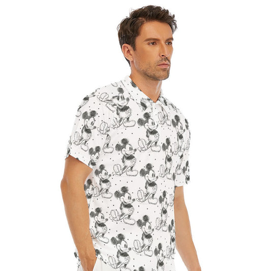 Sketch of Classic Mouse - Men's Polo Shirt