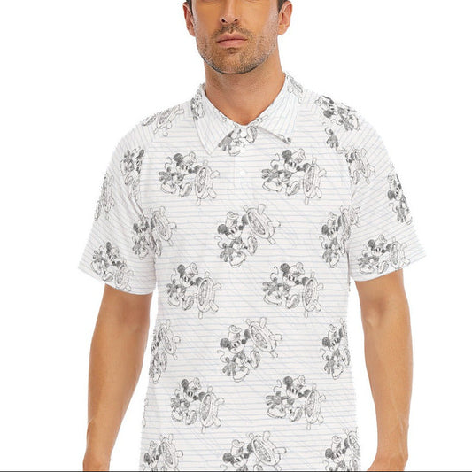 Sketch of Steamboat Mouse - Men's Polo Shirt