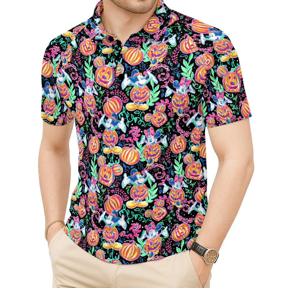 Mouse and Friends Pumpkin Parade - Men's Polo Shirt