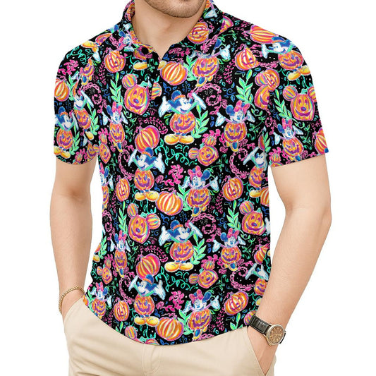 Mouse and Friends Pumpkin Parade - Men's Polo Shirt