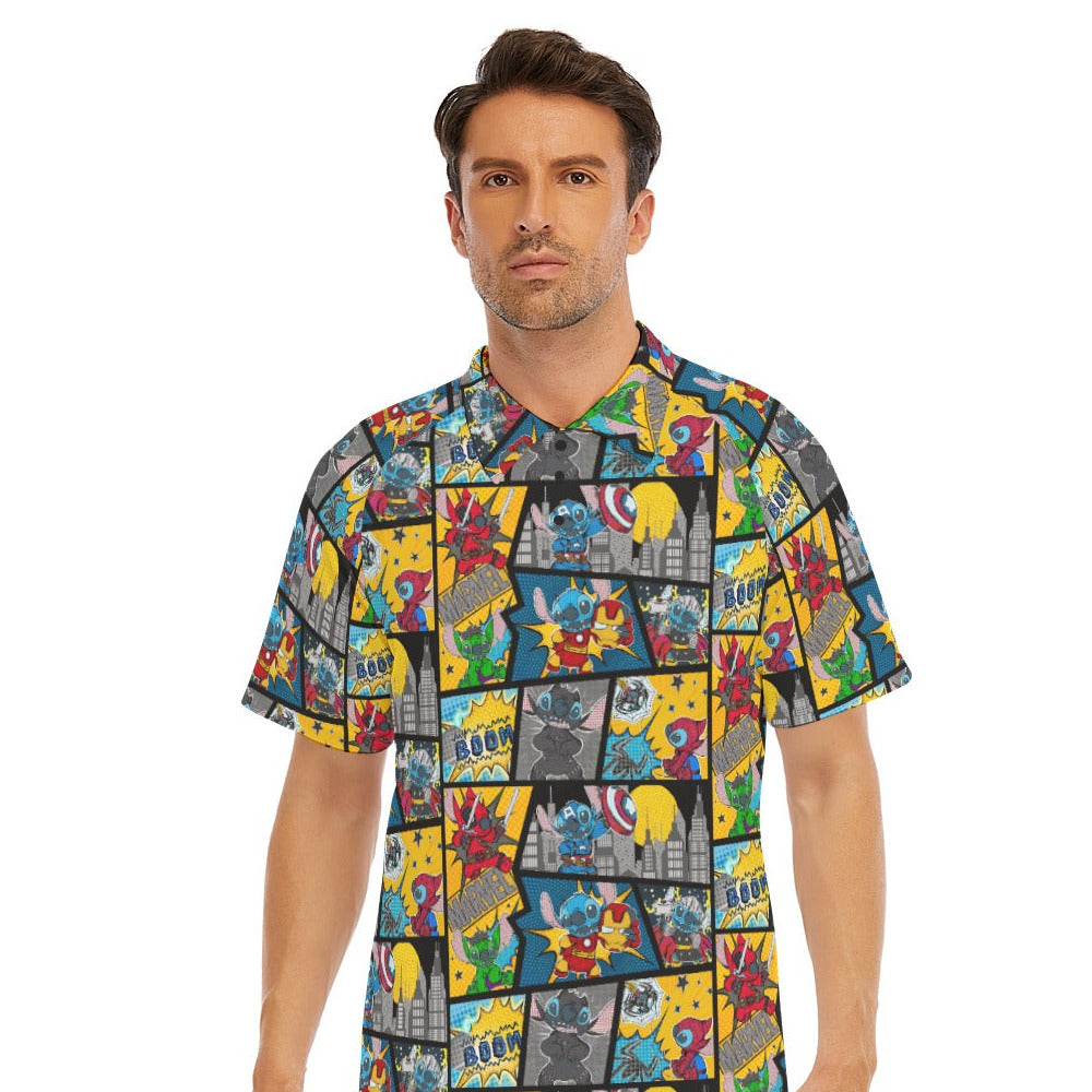 Superhero Stitch - Comic Action - Men's Polo Shirt