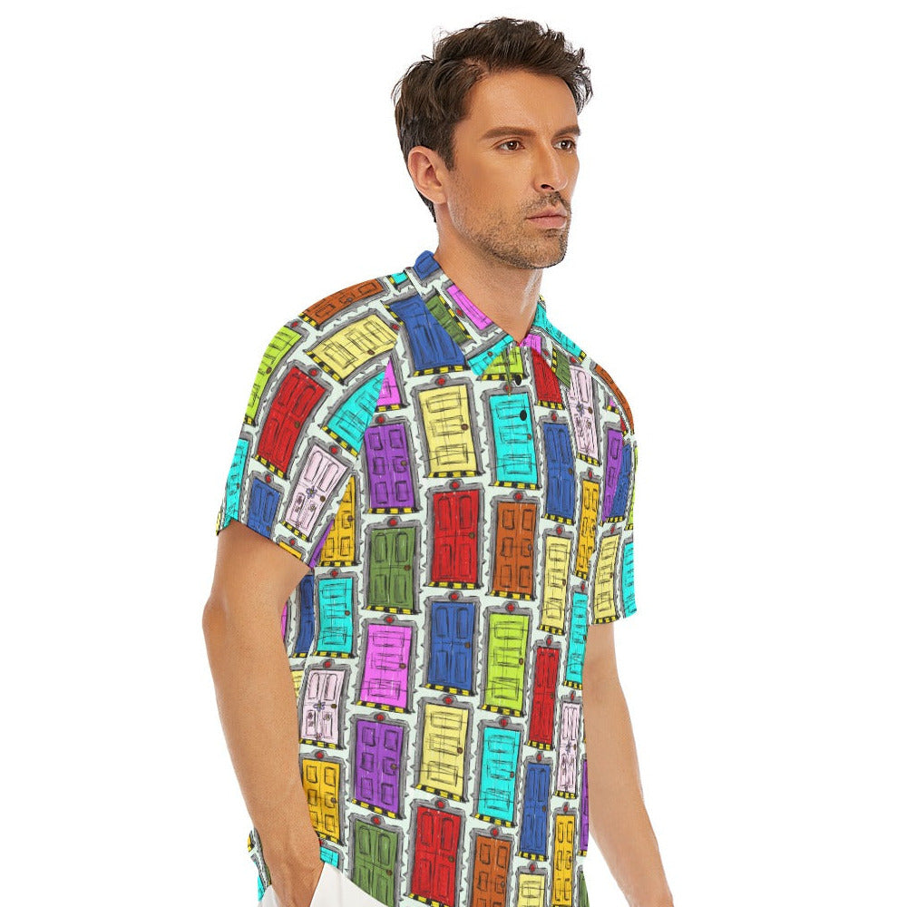 Sketchy Scare Doors - Men's Polo Shirt