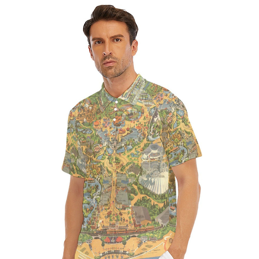 Vintage Theme Park Map - Men's Polo Shirt