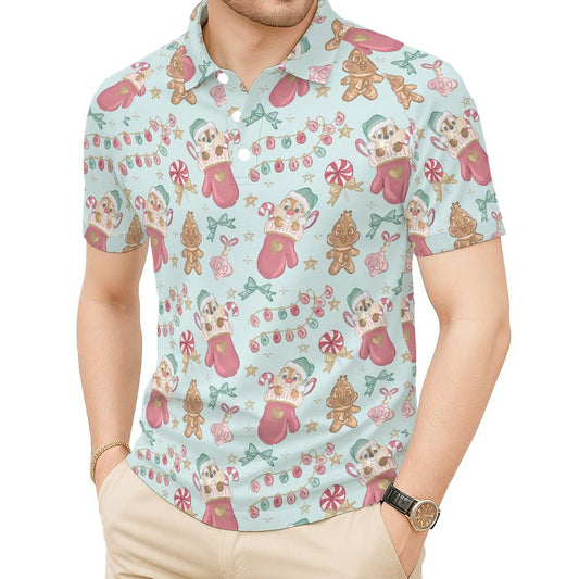 Cheeky Chipmunks Candy Cane Cheer - Men's Polo Shirt