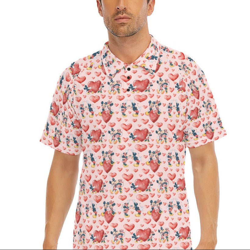 Valentine Mouse Couple - Men's Polo Shirt