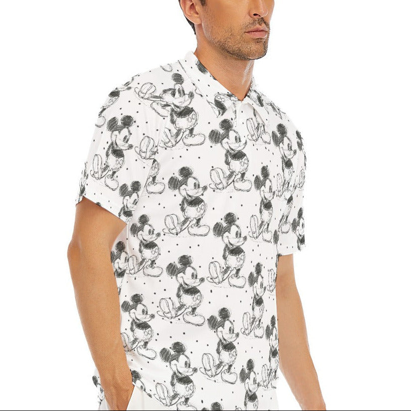 Sketch of Classic Mouse - Men's Polo Shirt