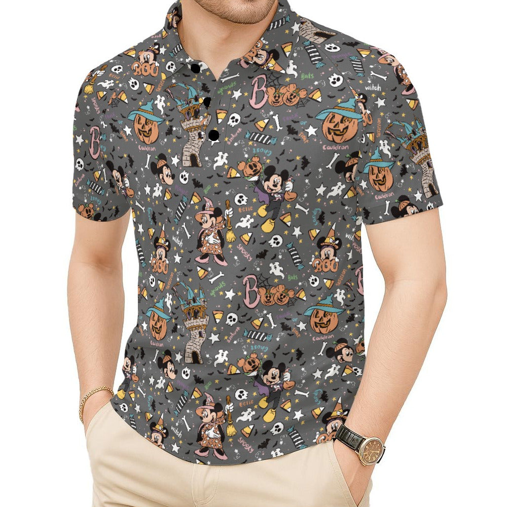 Spooky Spellbook Doodles - Men's Polo Shirt