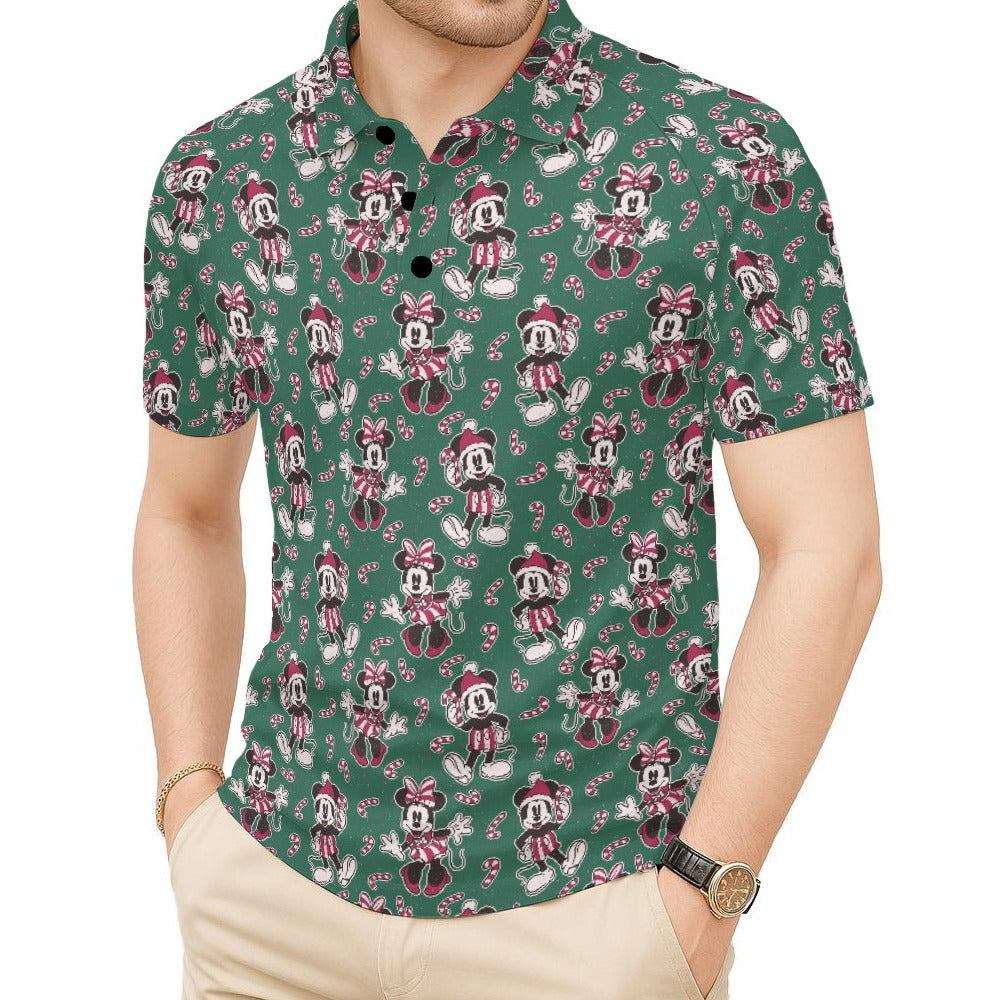 Mouse and Bow Peppermint Pals - Men's Polo Shirt