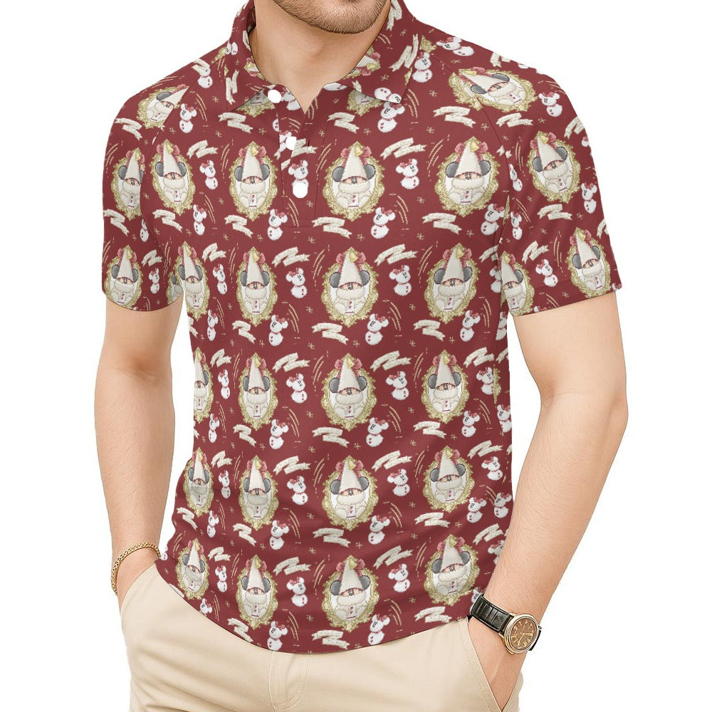 Mouse and Bow Snow Gnomes - Men's Polo Shirt