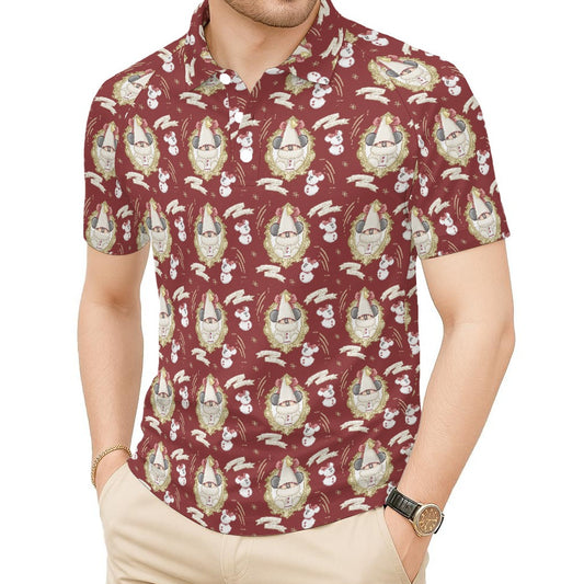 Mouse and Bow Snow Gnomes - Men's Polo Shirt