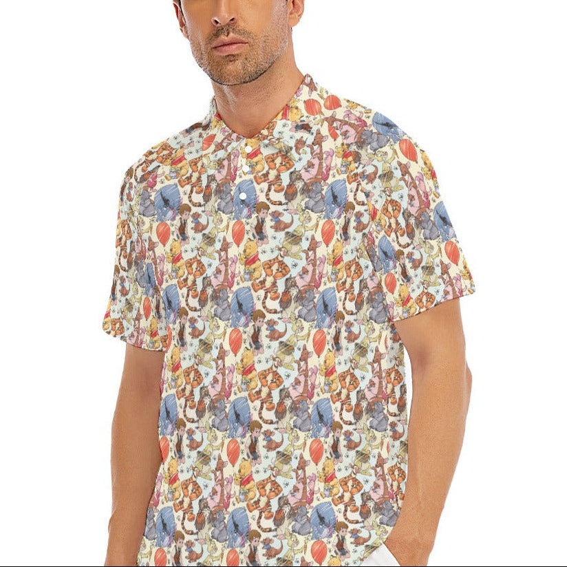 Woodland Friends Sketch - Men's Polo Shirt