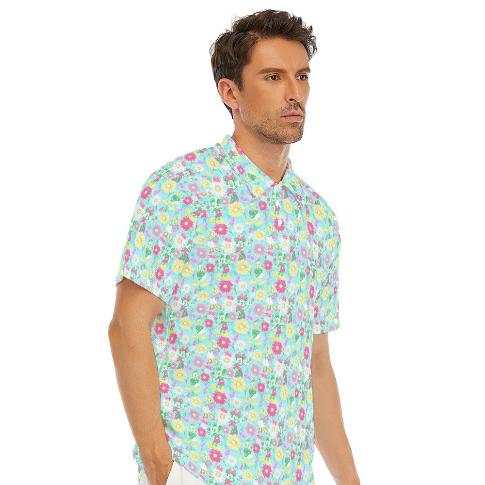 Neon Spring Floral Friends - Men's Polo Shirt