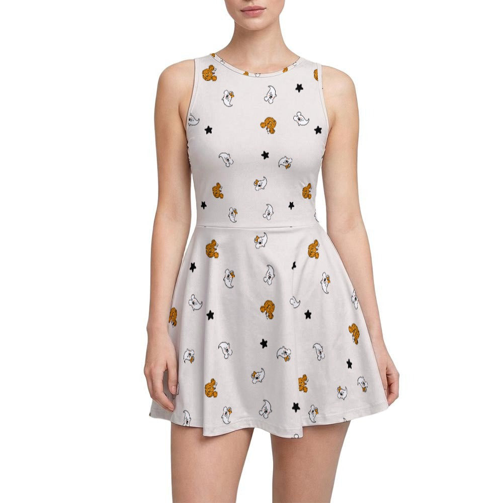Tiny Boo Crew - Women’s Sleeveless Athletic Skater Dress with Built-In Shorts