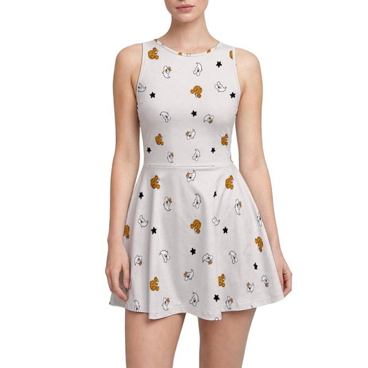 Tiny Boo Crew - Women’s Sleeveless Athletic Skater Dress with Built-In Shorts