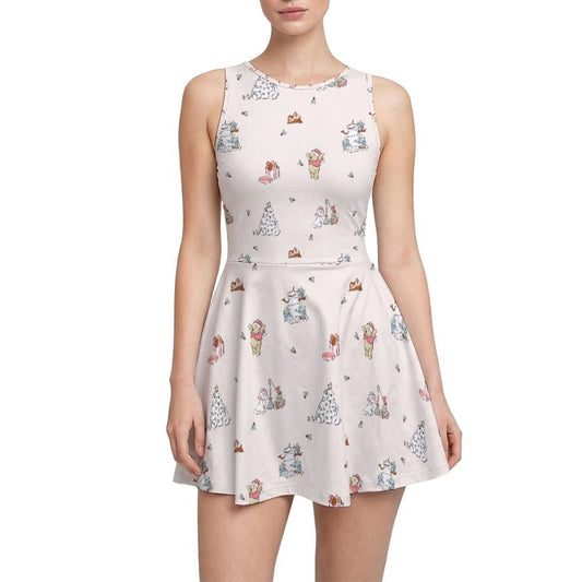 Storybook Christmas Cameo Mix - Women’s Sleeveless Athletic Skater Dress with Built-In Shorts
