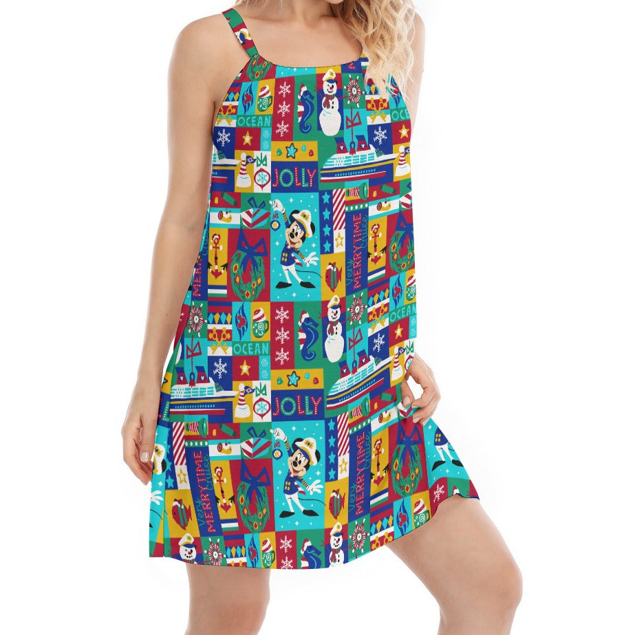 Sailor's Merry-at-Sea Patchwork - Women’s Adjustable Sundress