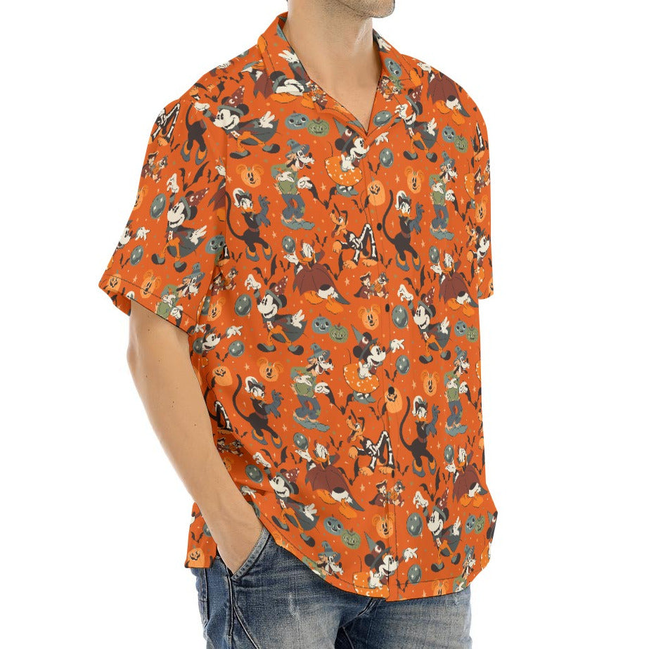 Vintage Halloween Parade - Men's Hawaiian Button Up Shirt