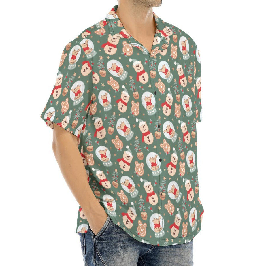 Bear's Honey Snowglobes - Men's Hawaiian Button Up Shirt