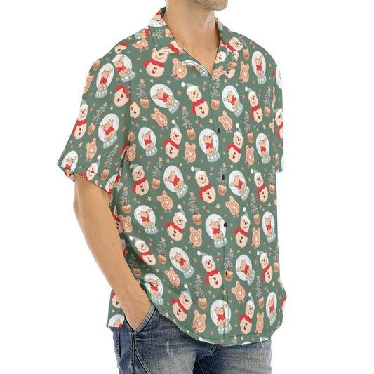 Bear's Honey Snowglobes - Men's Hawaiian Button Up Shirt