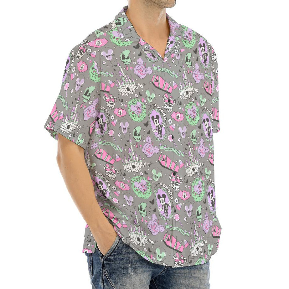 Pastel Spooky Candy - Men's Hawaiian Button Up Shirt