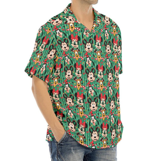 Mouse's Holly Jolly Parade - Men's Hawaiian Button Up Shirt