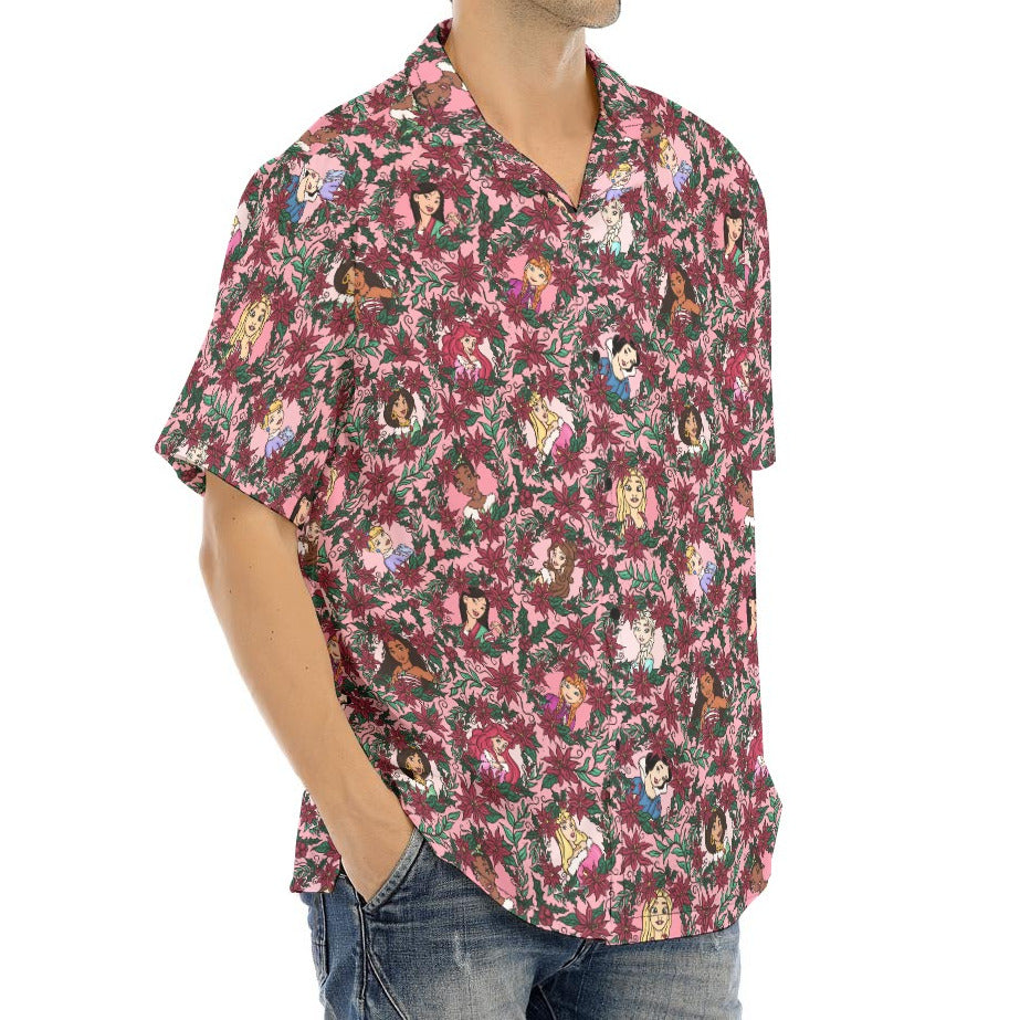 Poinsettia Princess Posse - Men's Hawaiian Button Up Shirt