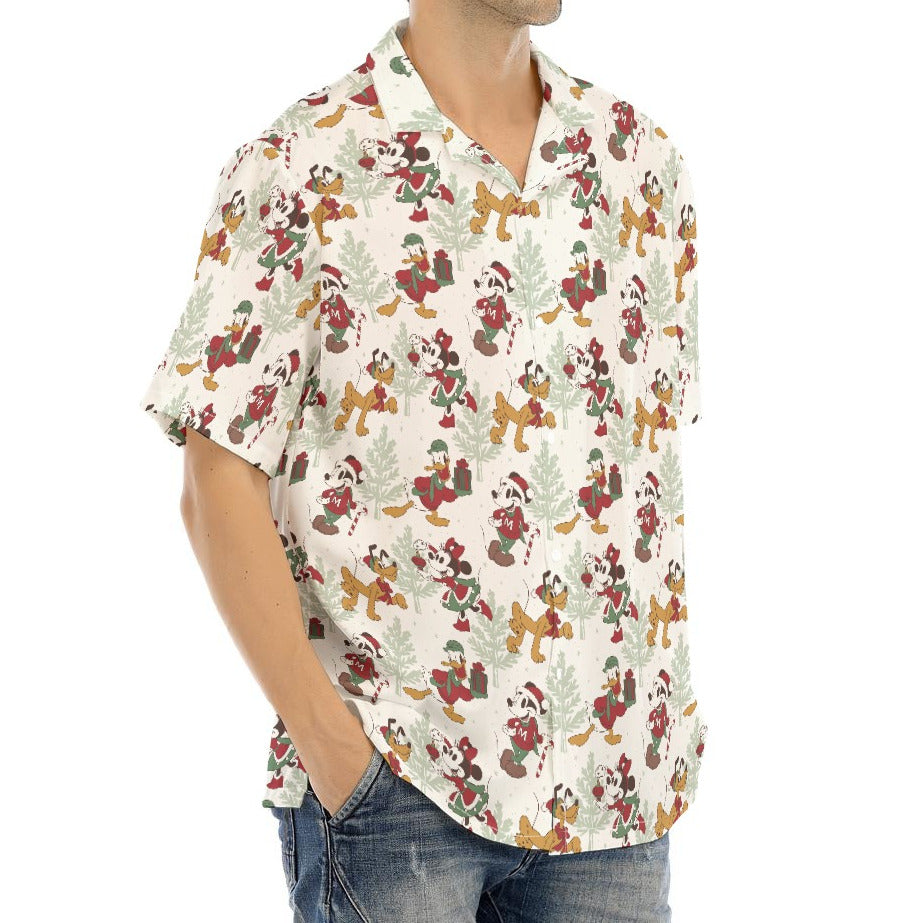 Classic Cartoon Crew Tinsel Trade - Men's Hawaiian Button Up Shirt