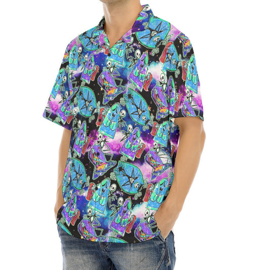 Haunting Romance Sketch - Men's Hawaiian Button Up Shirt