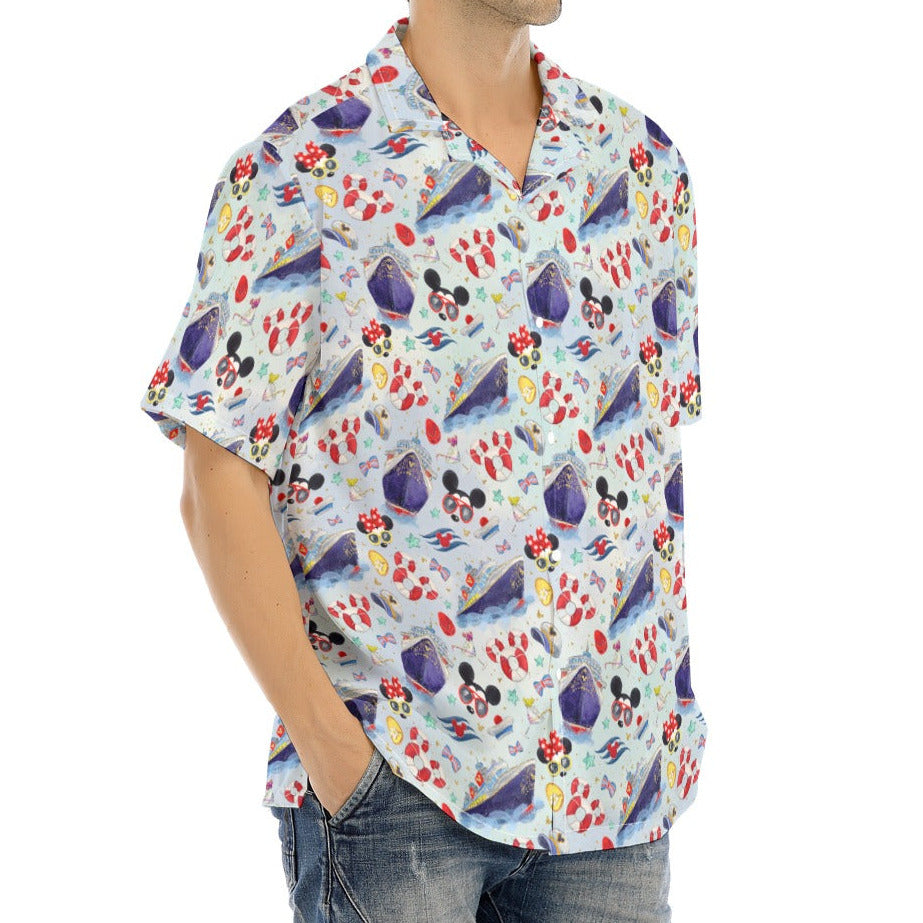DCL Cruise Style Adventure - Men's Hawaiian Button Up Shirt