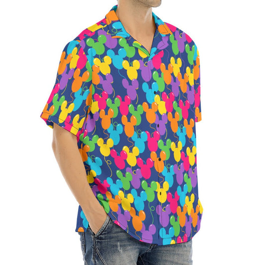 Bright Mouse Ear Balloons - Men's Hawaiian Button Up Shirt
