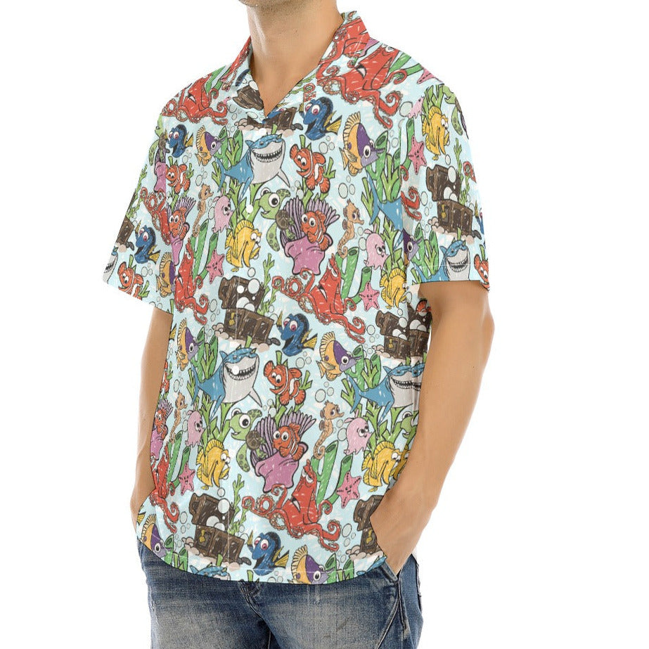 Fish Are Friends Reef - Men's Hawaiian Button Up Shirt