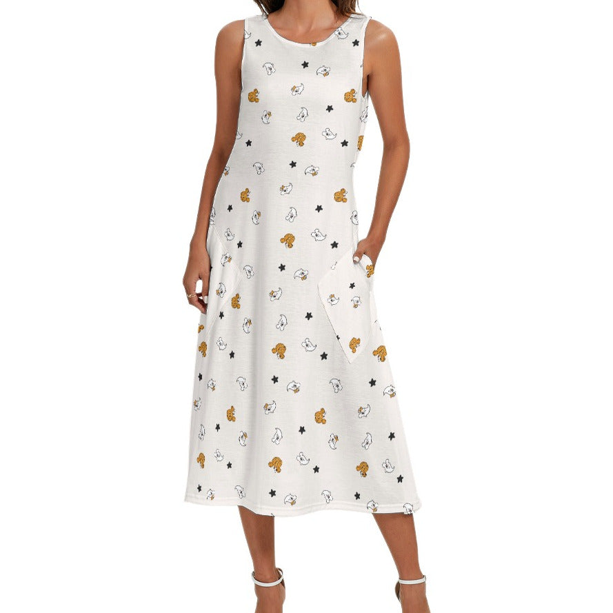 Tiny Boo Crew - Women’s Diagonal Pocket Midi Dress
