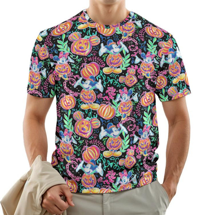 Mouse and Friends Pumpkin Parade - Men's Short Sleeve T-Shirt