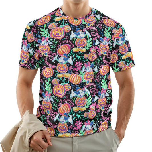 Mouse and Friends Pumpkin Parade - Men's Short Sleeve T-Shirt