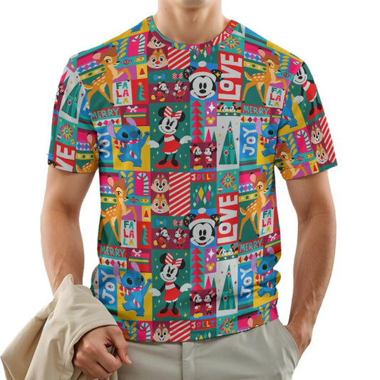 Mouse Christmas Colorblock - Men's Short Sleeve T-Shirt