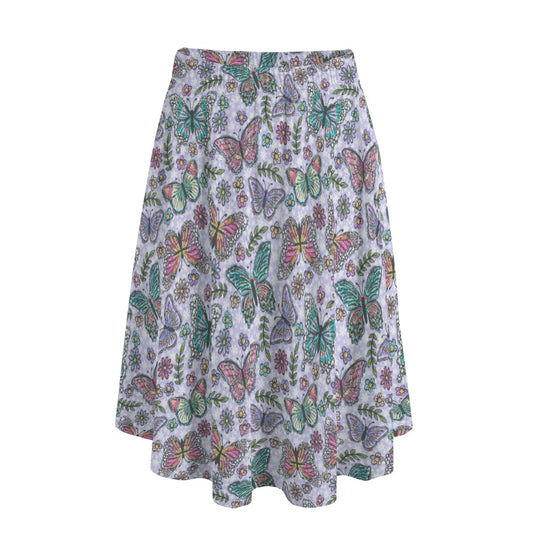 Butterfly Magic - Women's Pocket Midi Skirt
