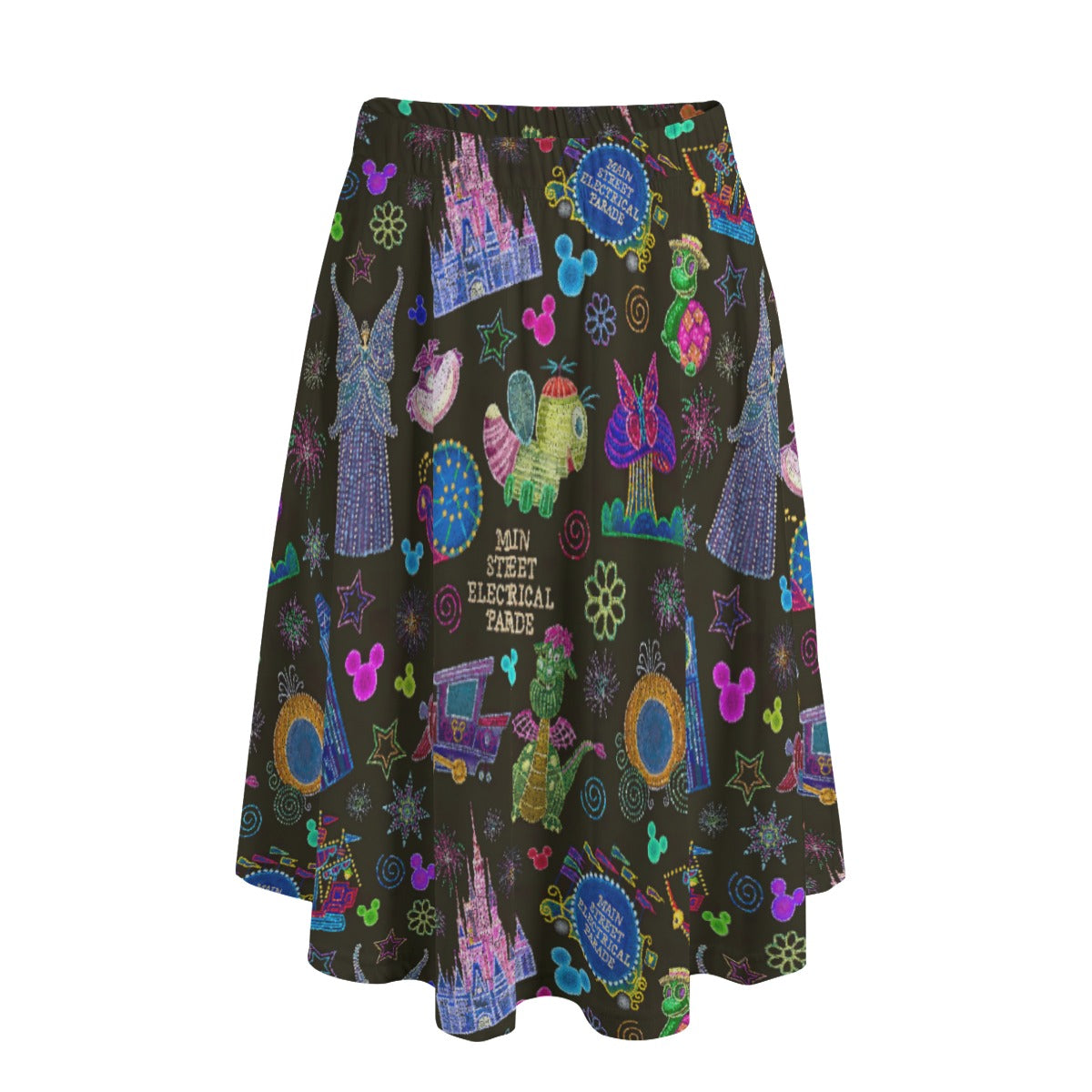 Main Street Neon Parade - Women's Pocket Midi Skirt
