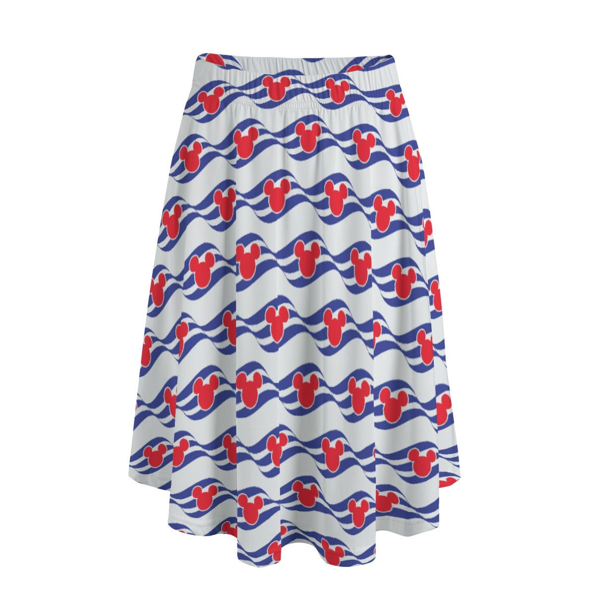 Nautical Cruise Logo Print - Women's Pocket Midi Skirt