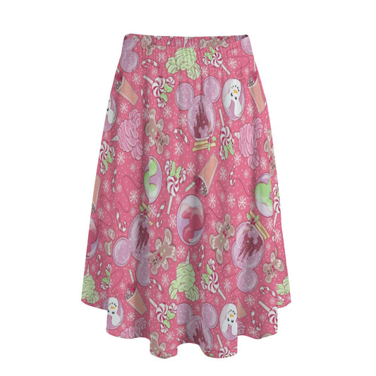 Winter Mouse Snacks & Balloons - Women's Pocket Midi Skirt