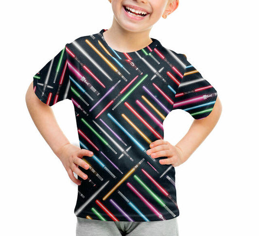 Youth Cotton Blend T-Shirt - 2 - Lightsabers Star Wars Inspired - READY TO SHIP