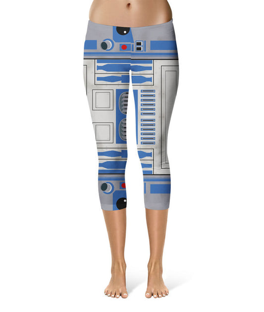 Sport Waist Capri Leggings - 2XL - Little Blue Droid - READY TO SHIP