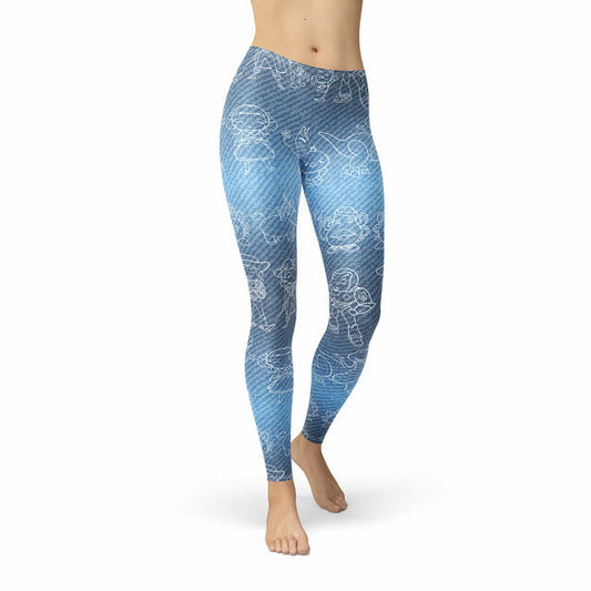 Winter Leggings - 2XL - Toy Story Line Drawings - READY TO SHIP