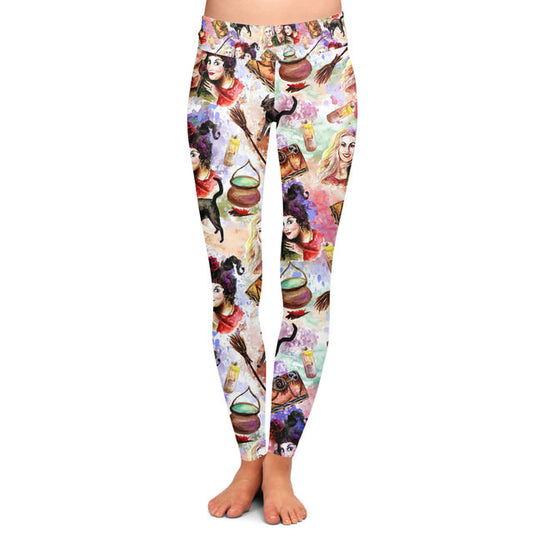 Yoga Leggings Full Length - L - Hocus Pocus Halloween Inspired - READY TO SHIP