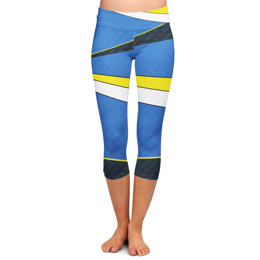 Yoga Waist Capri Leggings - Adult S / Girl's 10-12 - Dory Finding Nemo Inspired - READY TO SHIP